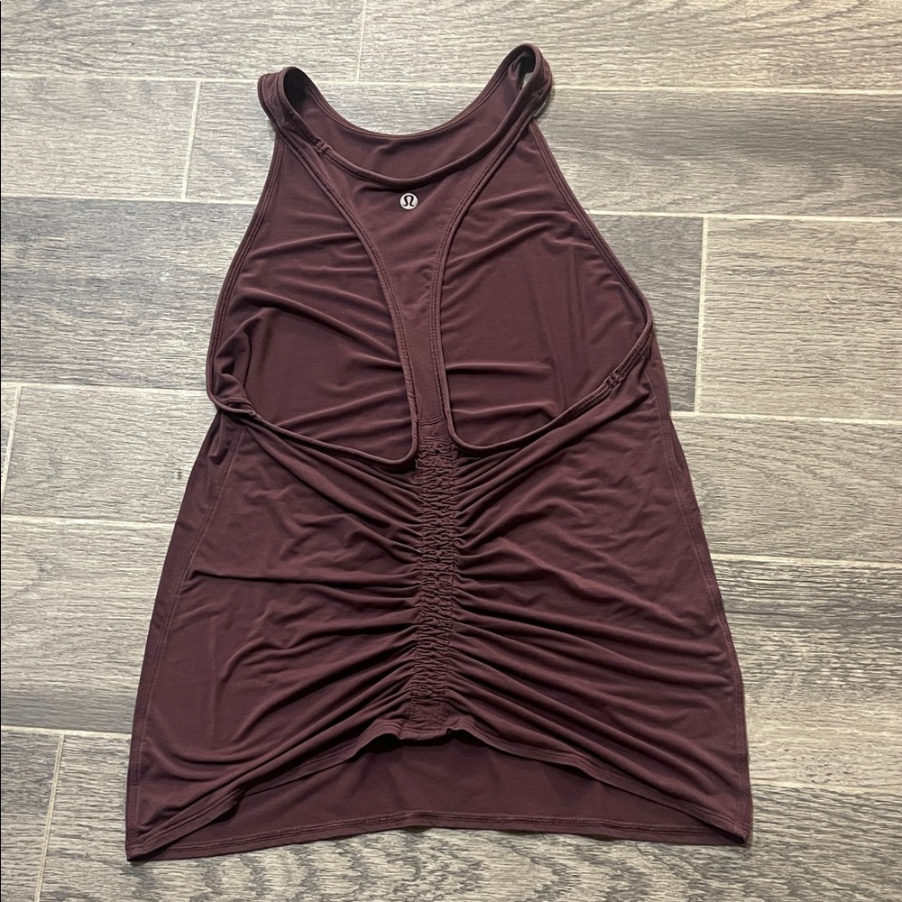 lululemon athletica Women's Dark Burgundy Ruched Racerback Tank